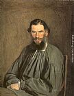 Ivan Nikolaevich Kramskoy Canvas Paintings - Portrait of the Writer Leo Tolstoy